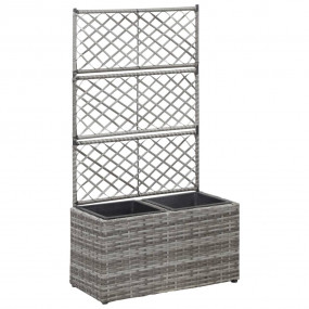 Raised Bed Grey Poly rattan and plastic 22.8 x 11.8 x 4...
