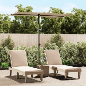 Garden Parasol Taupe Polyester, Aluminum 70.9 x 43.3 in...