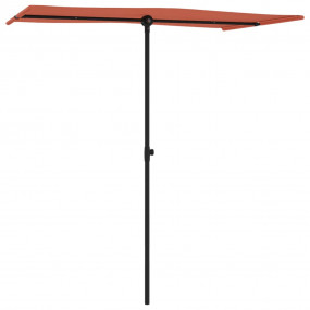 Garden Parasol Terracotta Polyester, Aluminum Medium