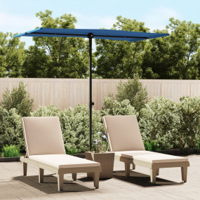 Garden Parasol Azure blue 100% polyester, aluminum Larg...