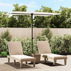 Garden Umbrella Sand White Polyester, Aluminum 6.6 x 4....