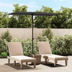 Garden Parasol Anthracite Polyester Medium Height-Adjus...
