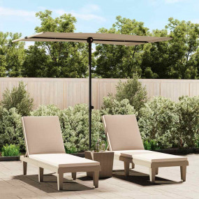 Garden Parasol Taupe Polyester 6.6x4.9 ft Garden Paraso...