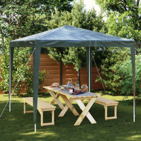 Party Tent Green Polyethylene and Steel 8.2x8.2ft Colla...