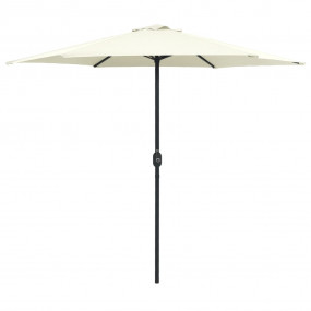 Garden Parasol Sand White Polyester, Aluminum, Steel