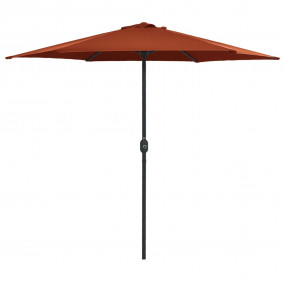 Garden Parasol Terracotta Polyester, Aluminum Large Col...