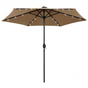 Garden Parasol Taupe Polyester Fabric 106.3 in Collapsi...