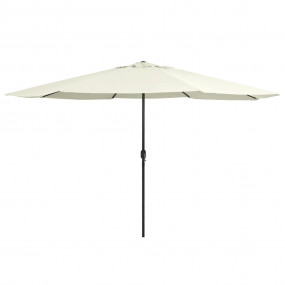 Garden Parasol Sand White Polyester, Metal Large