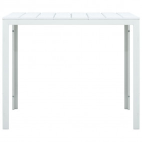 Coffee Table White HDPE and Steel Compact Durable Squar...