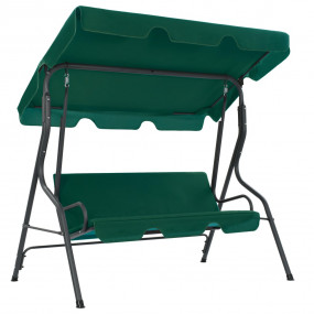 Garden Swing Bench Green Polyester fabric and powder-co...