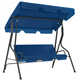 Garden Swing Bench Dark Blue Polyester fabric, Powder-c...