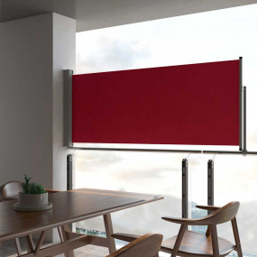 Side Awning Red screen + grey stand Fabric with PU coat...
