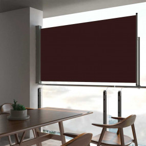 Side Awning Brown Fabric with PU coating, powder-coated...