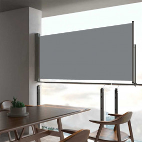 Side Awning Grey Polyester with PU coating 23.6 x 118.1...