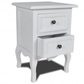 Nightstand White MDF, Brushed Pine Compact Nightstand