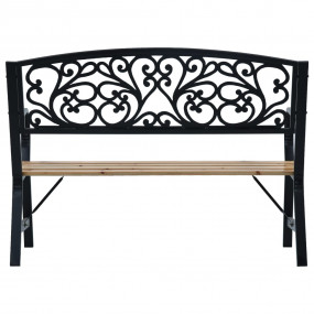 Garden Bench Black Wood 47.2 in Durable Garden Bench