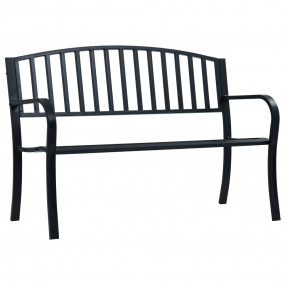 Garden Bench Black Steel 49.2 in Durable Garden Bench