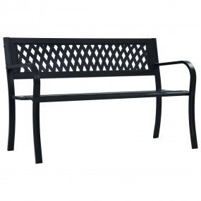 Garden Bench Black Steel Standard Durable Garden Bench