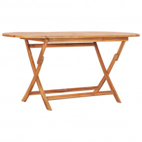 Dining Table Natural Teak Solid Teak Wood 63x31.5x29.5 ...