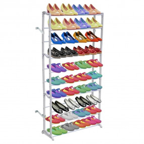 Shoe Rack Grey Polypropylene Compact Light Weight Shoe ...