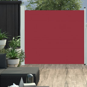 Side Awning Red and Grey Polyester, Powder-coated steel