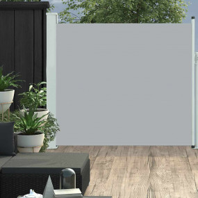 Side Awning Grey Polyester, Powder-Coated Steel 67.0 x ...