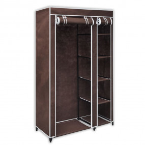 Folding Wardrobe Brown Polypropylene fabric, Steel tube...