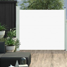 Side Awning Cream screen, Gray stand Polyester with PU ...