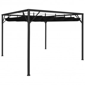 Garden Gazebo Anthracite Powder-coated steel, 100% poly...