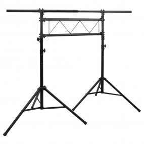 Imag:Light Stand Black Steel Adjustable Height Height-Adjustable