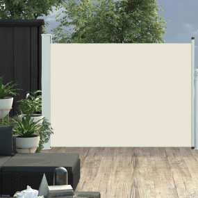 Side Awning Cream Polyester 39.4 x 196.9 in Retractable