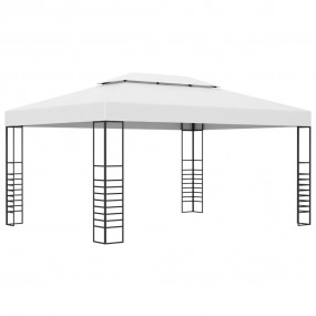 Garden Gazebo White Powder-coated steel 13.1 x 9.8 feet...