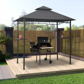 BBQ Gazebo Anthracite Steel, 100% polyester fabric Larg...