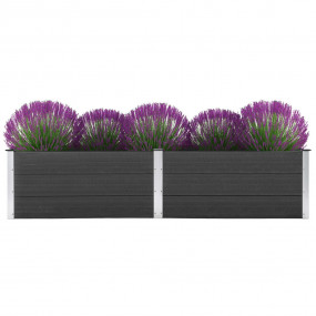 Garden Raised Bed Grey Wood-Plastic Composite 98.4x39.4...