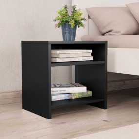 Bedside Cabinet Black Engineered Wood Bedside Cabinet R...