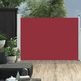Side Awning Red Polyester, Powder-Coated Steel 39.4 x 1...