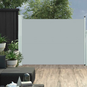 Side Awning Grey Polyester, Powder-Coated Steel 39.4x19...