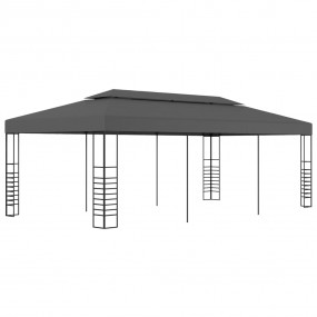 Outdoor Awning Anthracite Steel, polyester 10x20 ft Col...