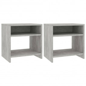 Bedside Cabinet Set of 2 Concrete Grey Engineered wood ...