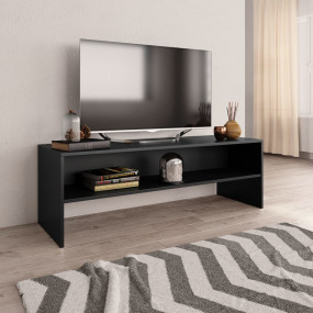 TV Cabinet Black Engineered Wood Medium Classic/Traditi...