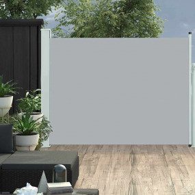 Side Awning Gray Polyester, Powder-Coated Steel 55.1 x ...