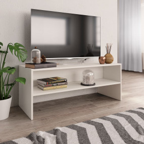 TV Cabinet White Engineered wood TV Cabinet Rectangular