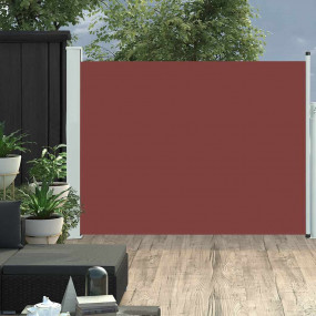 Side Awning Brown Polyester 55.1 x 197.0 in Retractable
