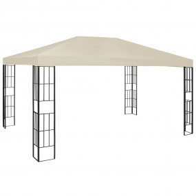 Gazebo Cream, Black Polyester, Steel 9.8x13.1 ft Durabl...