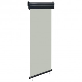 Balcony Side Awning Grey Steel 25.6 x 98.4 in Retractab...