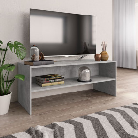 TV Cabinet Concrete Grey Engineered Wood Medium TV Cabi...