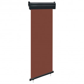 Balcony Side Awning Brown Steel 25.6 x 98.4 in Retracta...