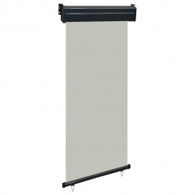 Balcony Side Awning Grey Steel, Aluminum, Polyester 33....