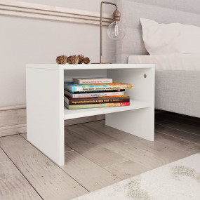 Bedside Cabinet White Engineered wood Compact Bedside C...