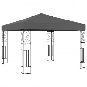 Gazebo Anthracite Polyester fabric 9.8 x 9.8 ft Decorat...